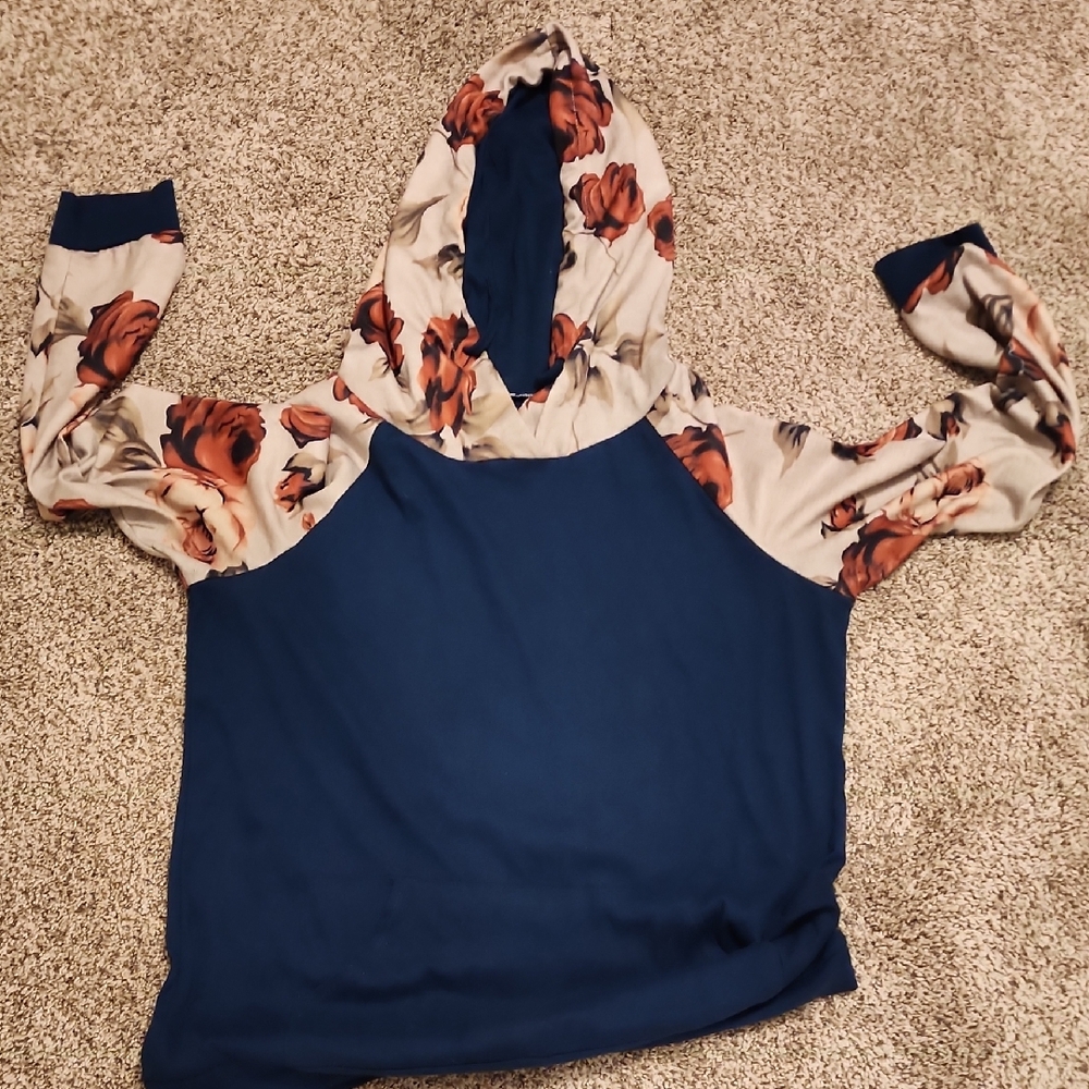 Floral Navy Women's Hoodie